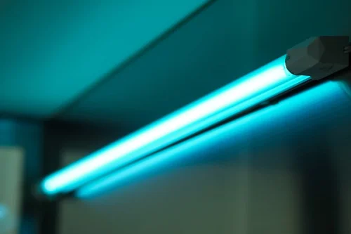 A close-up of a UV light system installed in a home's ceiling.